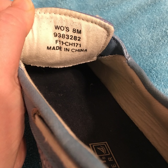 Light Bahama Blue Sequin Sparkle Sperry’s Flats - Picture 6 of 7